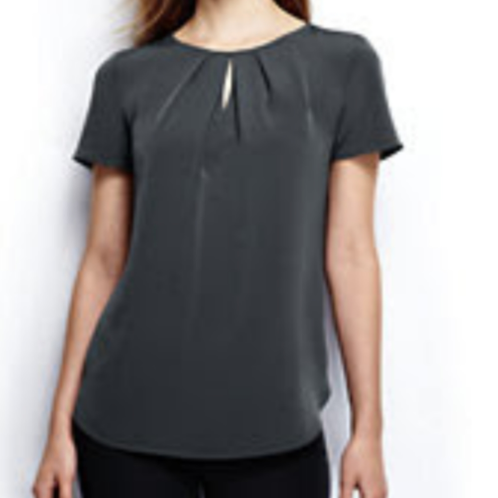 Women's short sleeve keyhole soft blouse